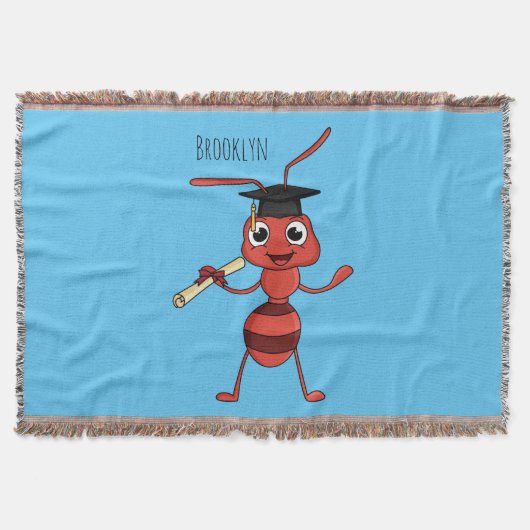 Cute happy red ant cartoon deken (Voorkant)
