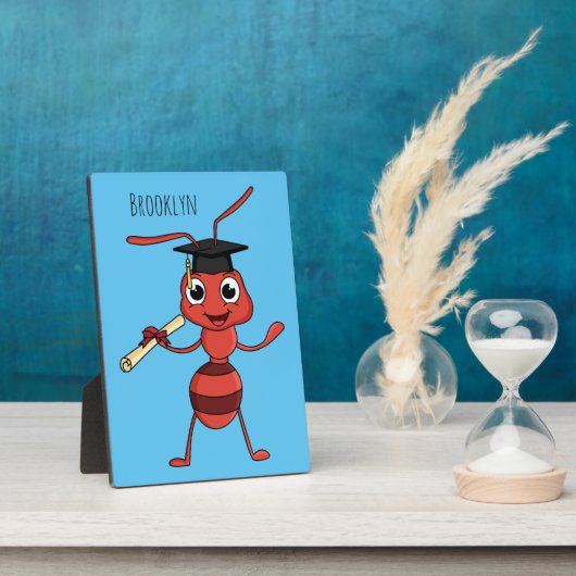 Cute happy red ant cartoon fotoplaat (Zijkant)