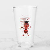 Cute happy red ant cartoon glas (Voorkant)