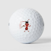 Cute happy red ant cartoon golfballen (Voorkant)