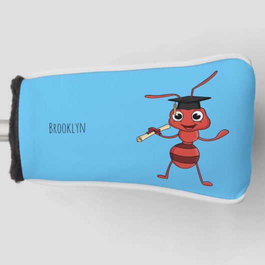 Cute happy red ant cartoon golfheadcover (Voorkant)