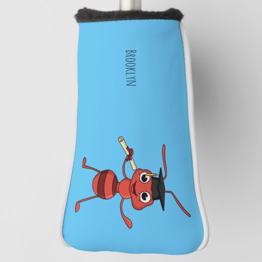 Cute happy red ant cartoon golfheadcover (Draai 90)