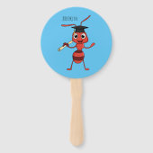 Cute happy red ant cartoon handwaaier (Achterkant)