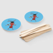 Cute happy red ant cartoon handwaaier (Niet-gemonteerd)