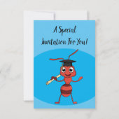 Cute happy red ant cartoon kaart (Achterkant)