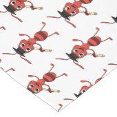 Cute happy red ant cartoon korte tafelloper (Hoek)