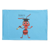 Cute happy red ant cartoon kussensloop (Achterkant)