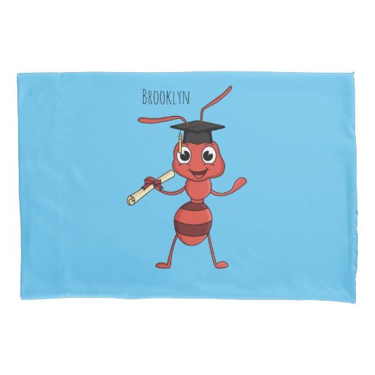 Cute happy red ant cartoon kussensloop (Voorkant)