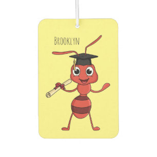 Cute happy red ant cartoon luchtverfrisser