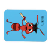 Cute happy red ant cartoon magneet (Horizontaal)