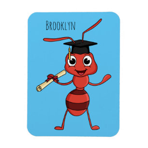 Cute happy red ant cartoon magneet