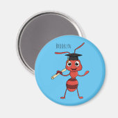 Cute happy red ant cartoon magneet (Voorkant / Achterkant)