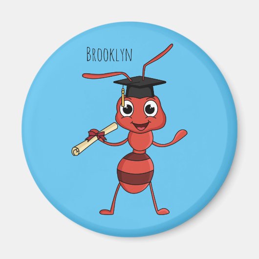 Cute happy red ant cartoon magneet (Voorkant)