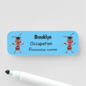 Cute happy red ant cartoon naamplaatje (In situ)