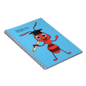 Cute happy red ant cartoon notitieboek (Rechterzijde)