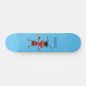 Cute happy red ant cartoon persoonlijk skateboard (Horizontaal)