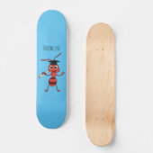 Cute happy red ant cartoon persoonlijk skateboard (Voorkant)