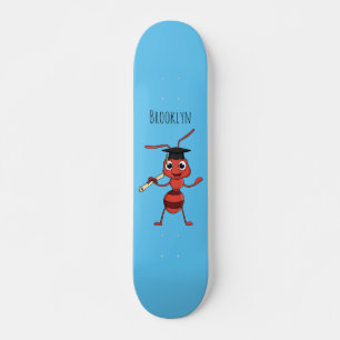 Cute happy red ant cartoon persoonlijk skateboard
