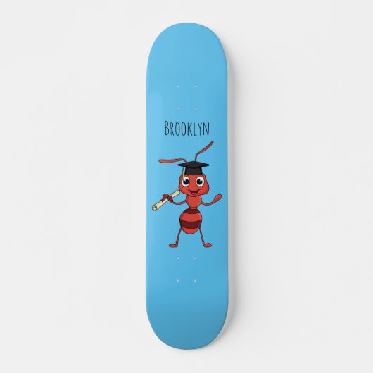 Cute happy red ant cartoon persoonlijk skateboard (Voorkant)
