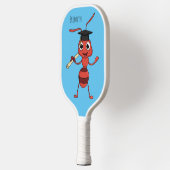 Cute happy red ant cartoon pickleball paddle (Links)