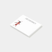 Cute happy red ant cartoon post-it® notes (Schuin)