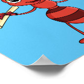 Cute happy red ant cartoon poster (Hoek)