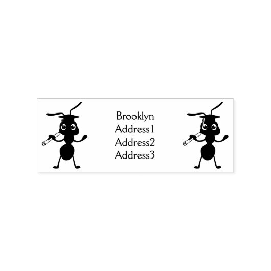 Cute happy red ant cartoon rubberstempel (Afrduk)