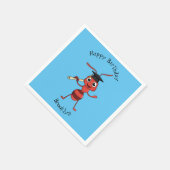 Cute happy red ant cartoon servet (Hoek)