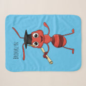 Cute happy red ant cartoon sherpa deken (Voorkant (horizontaal))