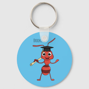 Cute happy red ant cartoon sleutelhanger