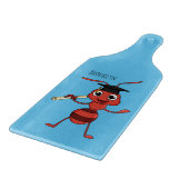 Cute happy red ant cartoon snijplank (Hoek)