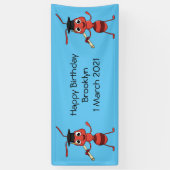 Cute happy red ant cartoon spandoek (Verticaal)