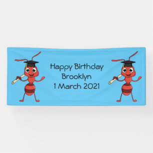 Cute happy red ant cartoon spandoek