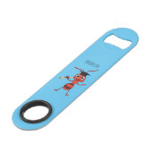 Cute happy red ant cartoon speed flessenopener (Voorkant Gekanteld)