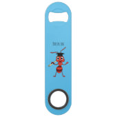 Cute happy red ant cartoon speed flessenopener (Achterkant)