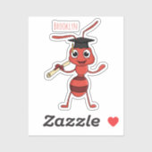 Cute happy red ant cartoon sticker (Vel)