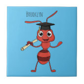 Cute happy red ant cartoon tegeltje (Voorkant)
