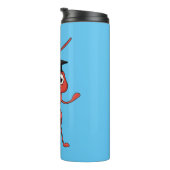 Cute happy red ant cartoon thermosbeker (Geroteerd rechts)