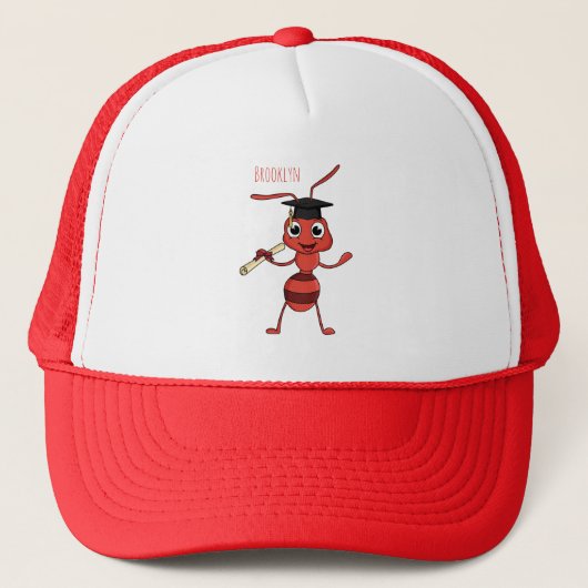 Cute happy red ant cartoon trucker pet (Voorkant)