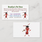 Cute happy red ant cartoon visitekaartje (Voorkant / Achterkant)