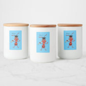 Cute happy red ant cartoon voedselcontainer etiket (Flessen)