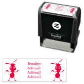 Cute happy red ant cartoon  zelfinktende stempel (In situ)