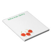 Cute happy red cherries cartoon notitieblok (Schuin)