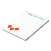 Cute happy red cherries cartoon notitieblok (Linkerzijde)