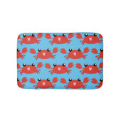 Cute Happy Red Crab Pattern op Blue Badmat (Voorkant)