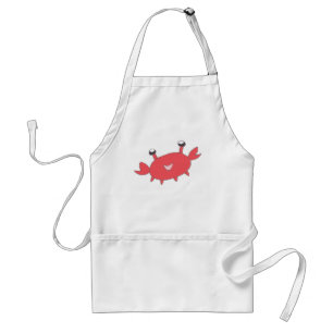Cute Happy Red Crab Standaard Schort