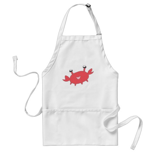 Cute Happy Red Crab Standaard Schort (Voorkant)