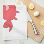 Cute Happy Red Crab Theedoek (Quarter Fold)