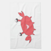Cute Happy Red Crab Theedoek (Verticaal)