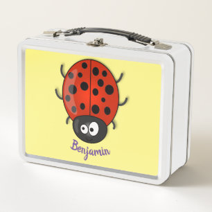 Cute happy red ladybug cartoon afbeelding